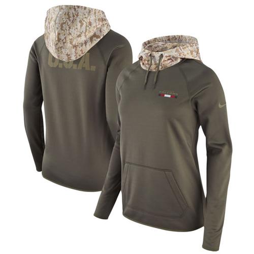 Women's Atlanta Falcons Nike Olive Salute to Service Performance Pullover Hoodie